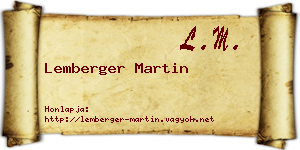 Lemberger Martin névjegykártya